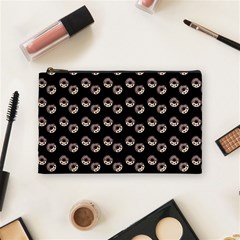 Kawaii Dougnut Black Pattern Cosmetic Bag (medium) by snowwhitegirl