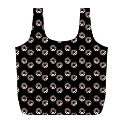 Kawaii Dougnut Black Pattern Full Print Recycle Bag (l) by snowwhitegirl