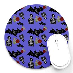 Goth Bat Floral Round Mousepads by snowwhitegirl