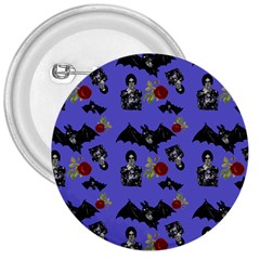 Goth Bat Floral 3  Buttons by snowwhitegirl