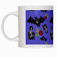 Goth Bat Floral White Mugs by snowwhitegirl