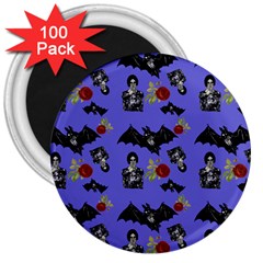 Goth Bat Floral 3  Magnets (100 Pack) by snowwhitegirl