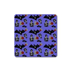 Goth Bat Floral Square Magnet by snowwhitegirl