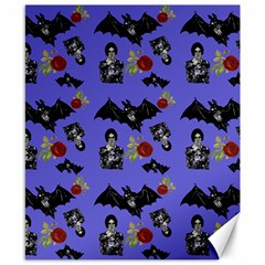 Goth Bat Floral Canvas 8  X 10  by snowwhitegirl