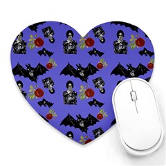 Goth Bat Floral Heart Mousepads by snowwhitegirl