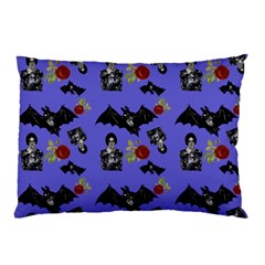 Goth Bat Floral Pillow Case by snowwhitegirl