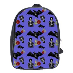 Goth Bat Floral School Bag (large) by snowwhitegirl