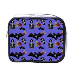 Goth Bat Floral Mini Toiletries Bag (one Side) by snowwhitegirl