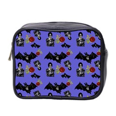 Goth Bat Floral Mini Toiletries Bag (two Sides) by snowwhitegirl