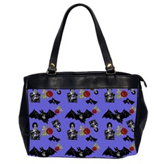 Goth Bat Floral Oversize Office Handbag (2 Sides) by snowwhitegirl