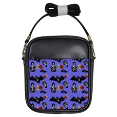 Goth Bat Floral Girls Sling Bag by snowwhitegirl