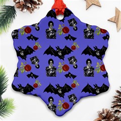 Goth Bat Floral Snowflake Ornament (two Sides) by snowwhitegirl