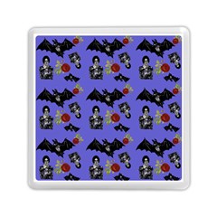 Goth Bat Floral Memory Card Reader (square) by snowwhitegirl