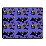 Goth Bat Floral Double Sided Fleece Blanket (Small)  45 x34  Blanket Front