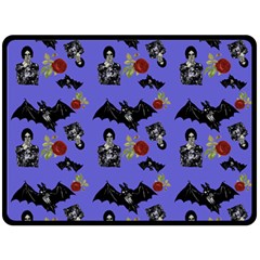 Goth Bat Floral Double Sided Fleece Blanket (large)  by snowwhitegirl