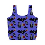 Goth Bat Floral Full Print Recycle Bag (M) Front