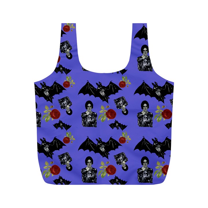 Goth Bat Floral Full Print Recycle Bag (M)