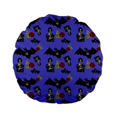 Goth Bat Floral Standard 15  Premium Flano Round Cushions by snowwhitegirl