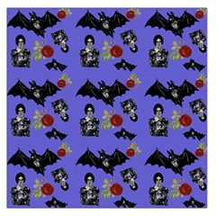 Goth Bat Floral Large Satin Scarf (square) by snowwhitegirl