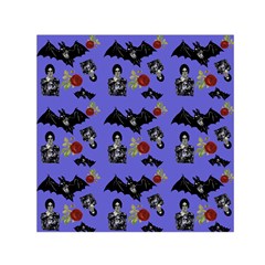 Goth Bat Floral Small Satin Scarf (square) by snowwhitegirl