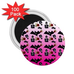 Pink Gradient Bat Pattern 2 25  Magnets (100 Pack)  by snowwhitegirl