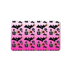 Pink Gradient Bat Pattern Magnet (name Card)