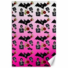 Pink Gradient Bat Pattern Canvas 24  X 36  by snowwhitegirl