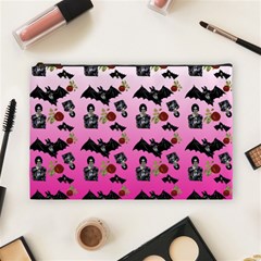 Pink Gradient Bat Pattern Cosmetic Bag (large) by snowwhitegirl