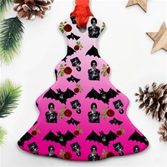 Pink Gradient Bat Pattern Christmas Tree Ornament (two Sides) by snowwhitegirl