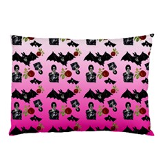 Pink Gradient Bat Pattern Pillow Case (two Sides) by snowwhitegirl