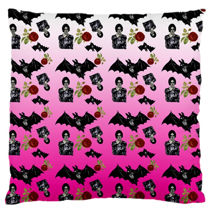 Pink Gradient Bat Pattern Large Cushion Case (Two Sides)