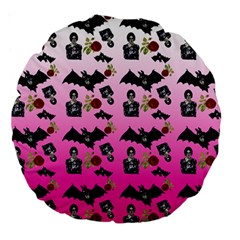 Pink Gradient Bat Pattern Large 18  Premium Round Cushions by snowwhitegirl