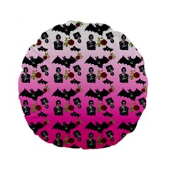 Pink Gradient Bat Pattern Standard 15  Premium Flano Round Cushions