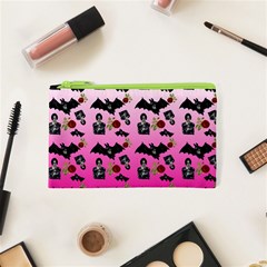 Pink Gradient Bat Pattern Cosmetic Bag (xs) by snowwhitegirl