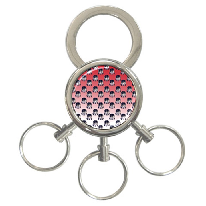 Forest Girl Gradient Red 3-Ring Key Chain