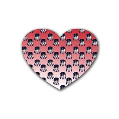 Forest Girl Gradient Red Rubber Coaster (heart) 