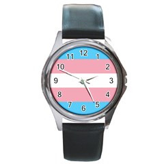 Transgender Pride Flag Round Metal Watch by lgbtnation