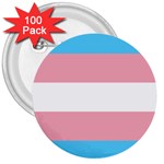 Transgender Pride Flag 3  Buttons (100 pack)  Front