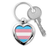 Transgender Pride Flag Key Chain (Heart) Front