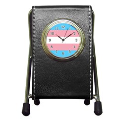 Transgender Pride Flag Pen Holder Desk Clock by lgbtnation