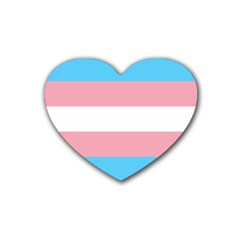 Transgender Pride Flag Rubber Coaster (heart)  by lgbtnation