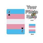 Transgender Pride Flag Playing Cards 54 Designs (Mini) Front - Spade2