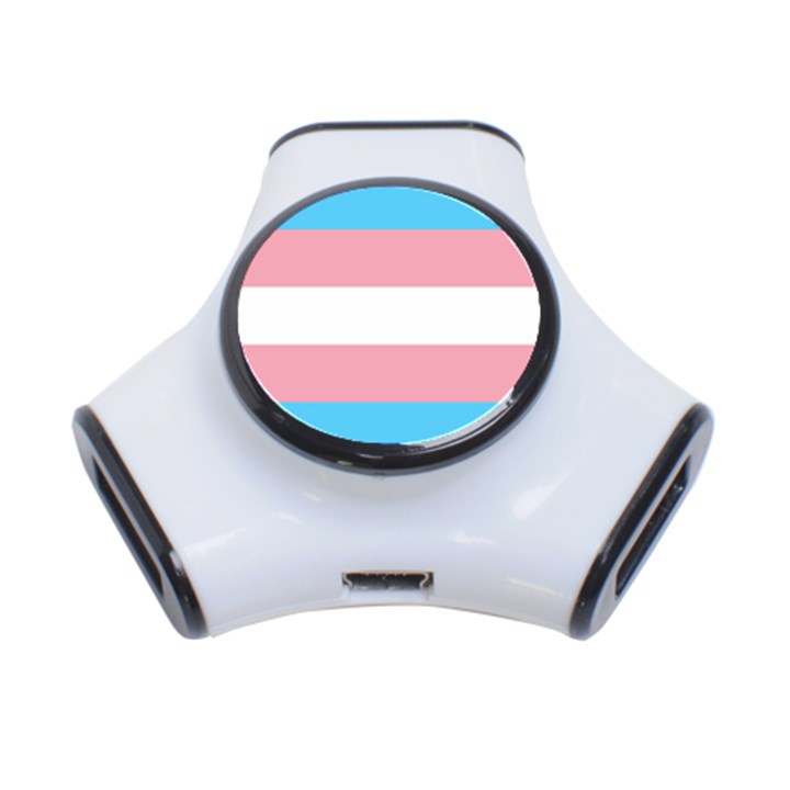 Transgender Pride Flag 3-Port USB Hub