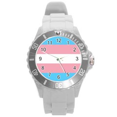 Transgender Pride Flag Round Plastic Sport Watch (l) by lgbtnation