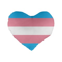 Transgender Pride Flag Standard 16  Premium Heart Shape Cushions by lgbtnation