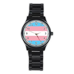 Transgender Pride Flag Stainless Steel Round Watch by lgbtnation