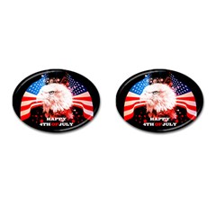 Happy 4th Of July Cufflinks (oval) by FantasyWorld7