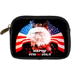 Happy 4th Of July Digital Camera Leather Case by FantasyWorld7