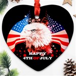 Happy 4th Of July Heart Ornament (Two Sides) Front