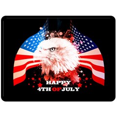 Happy 4th Of July Fleece Blanket (large)  by FantasyWorld7